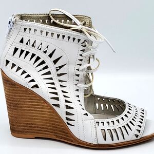 Jeffrey Campbell Rodillo Hi White Leather Sandals
